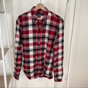 Zara slim fit checked button down shirt